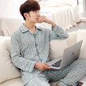 Spring And Autumn Loose Men's Pajamas Suit