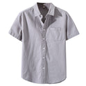 Men's Linen Short-sleeved Lapel Shirt