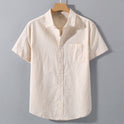 Men's Linen Short-sleeved Lapel Shirt