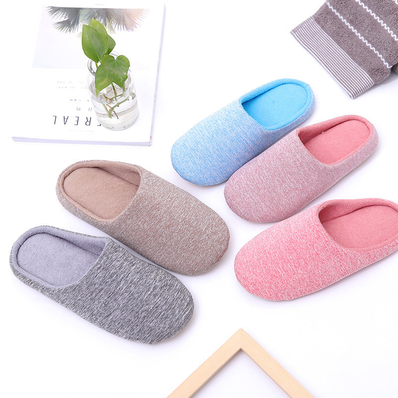 Home wooden floor non-slip warmth half-pack heel slippers