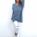 V-neck long sleeve women's thin sweater