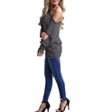 Women's Solid Color Long-sleeved Casual Loose T-shirt