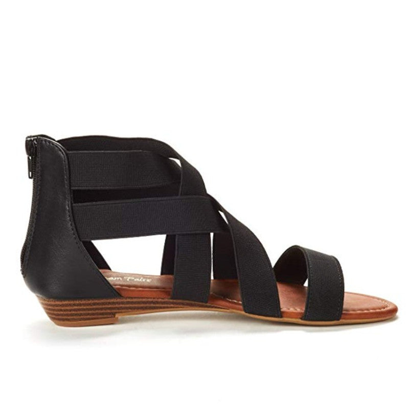 Cross Strap Wedge Sandals