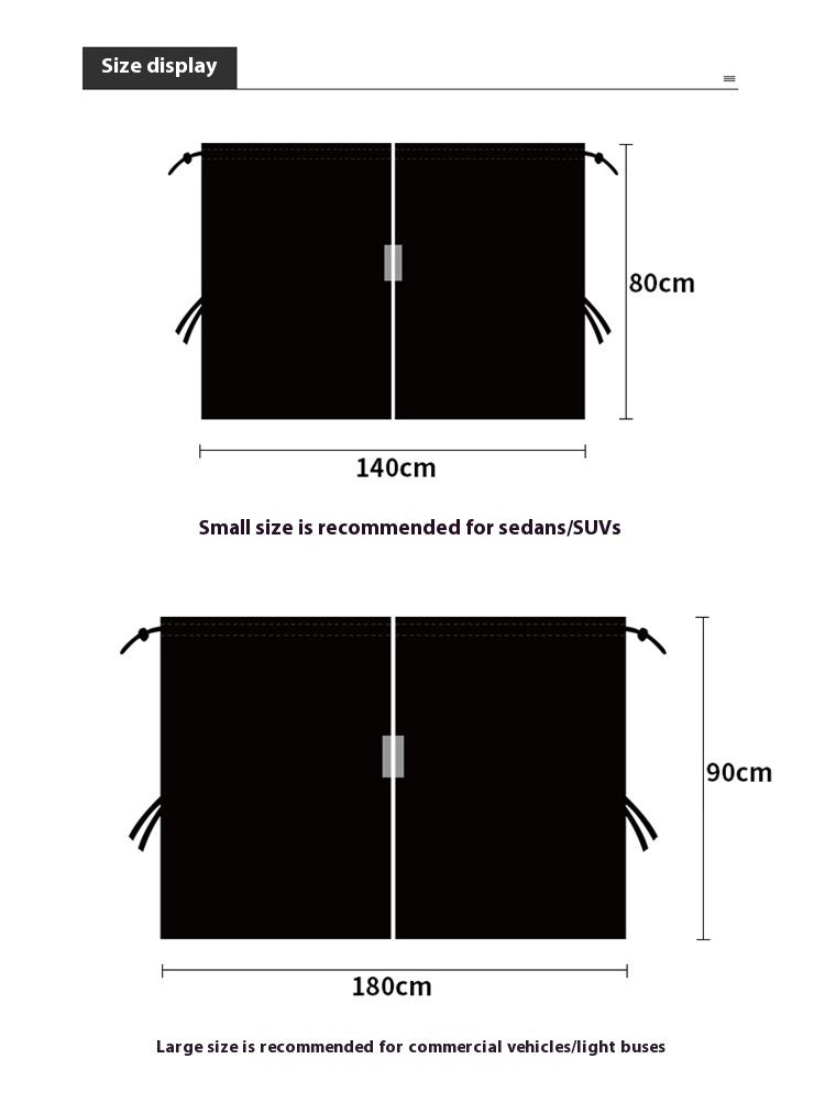 Sun Protection Heat Insulated Sunshade Car Front And Rear Privacy Partition Curtain