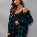 Women's Fashion Plaid Cardigan Loose Shirt