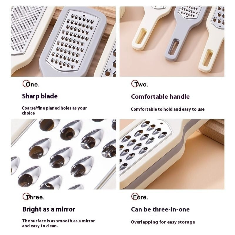 3 In 1 Cheese Grater Portable Handheld Stainless Steel Vegetable Grater Kitchen Tools Efficient Food Graters Home Kitchen Gadgets