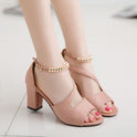 Padded Buckle Sandal With Thick Heel