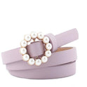 Faux leather pearl belt