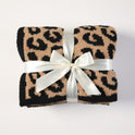 Knitted Sofa Blanket Leopard Print Fleece-lined Cover Office Nap Blanket