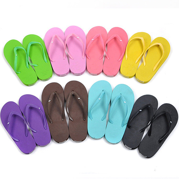 Summer explosions deer flip-flops flat sandals and slippers solid color ladies new couple candy color beach shoes