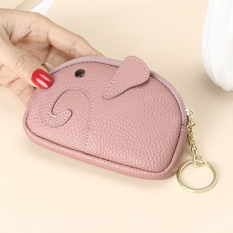 Female Creative Keychain Cartoon Elephant Wallet