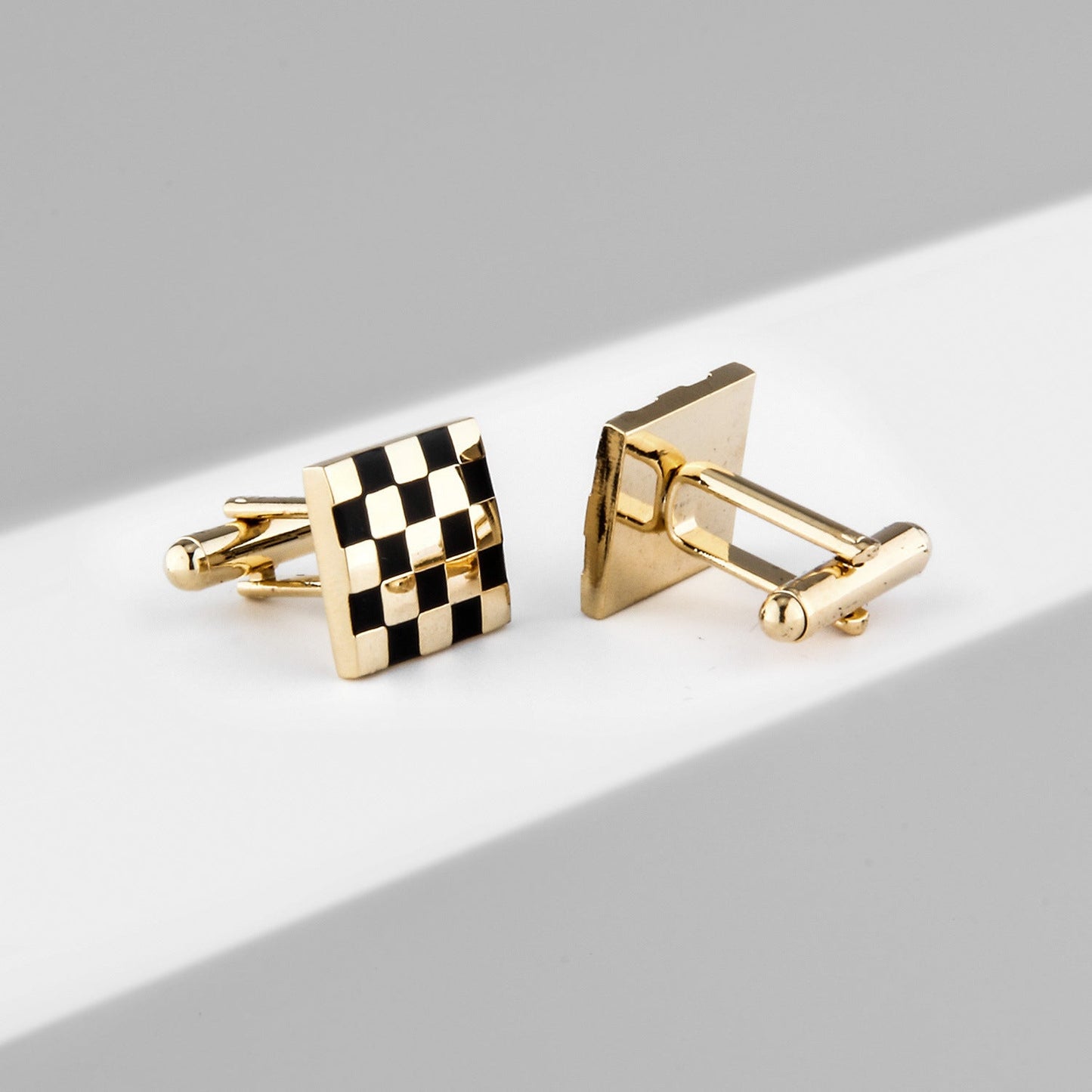 French Fashion Enamel Gold Plated Copper Cufflinks