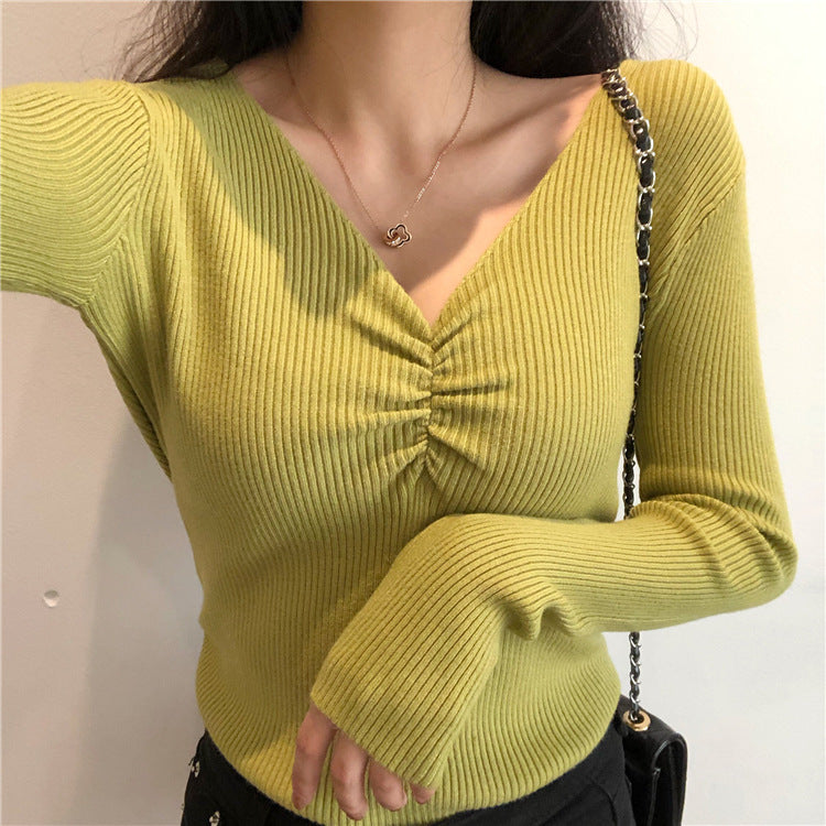 Autumn And Winter New Slim Long-sleeved French Style Sweater