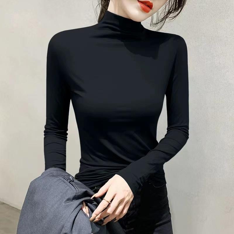 Long Sleeve Half Turtleneck Black