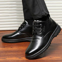 Casual high top leather shoes