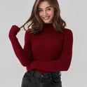 Women's Fashion Simple Pure Color Half Collar Sweater