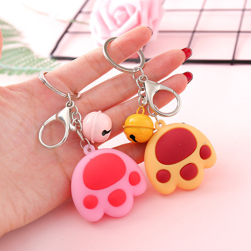 Cute Claw Series Bell Key Soft Rubber Car Pendant Female