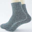 Pure color ethnic style retro thick warm wool socks