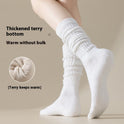 Autumn And Winter Thickening Women's Bunching Socks Fleece-lined Warm Stockings Half Pile