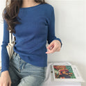 Base T Shirt Women's Small Slim Fit All Match Knitted Base Shirt