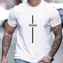 T Shirt With Peace Print Short