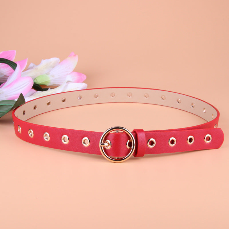 Round buckle ladies eye belt