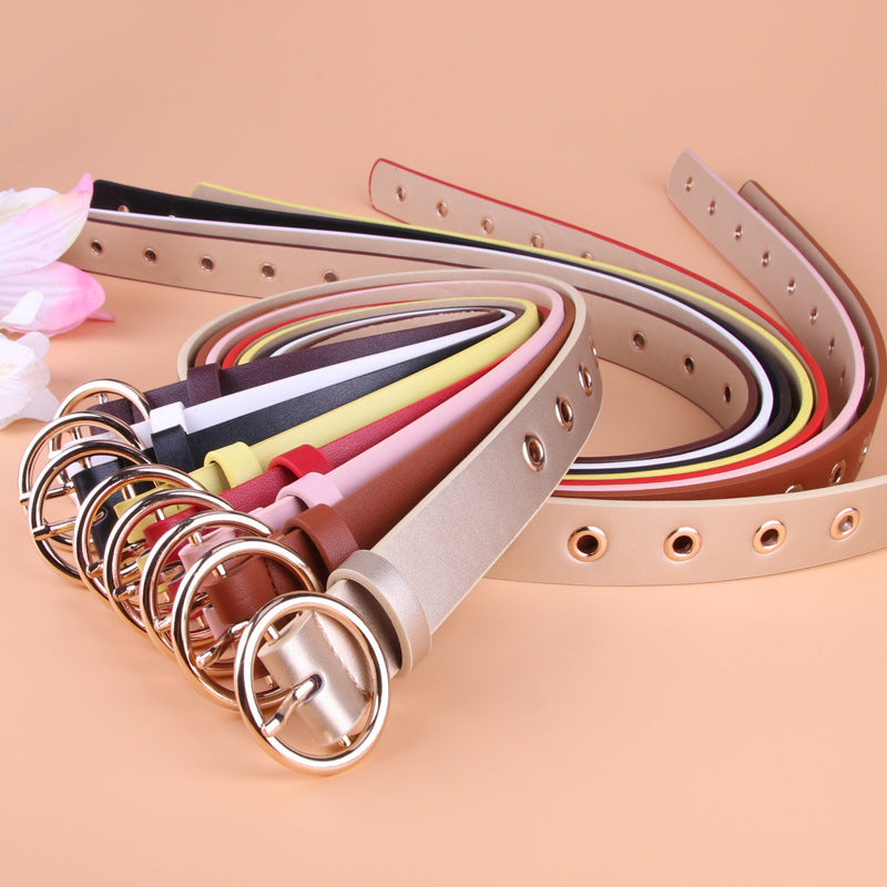 Round buckle ladies eye belt