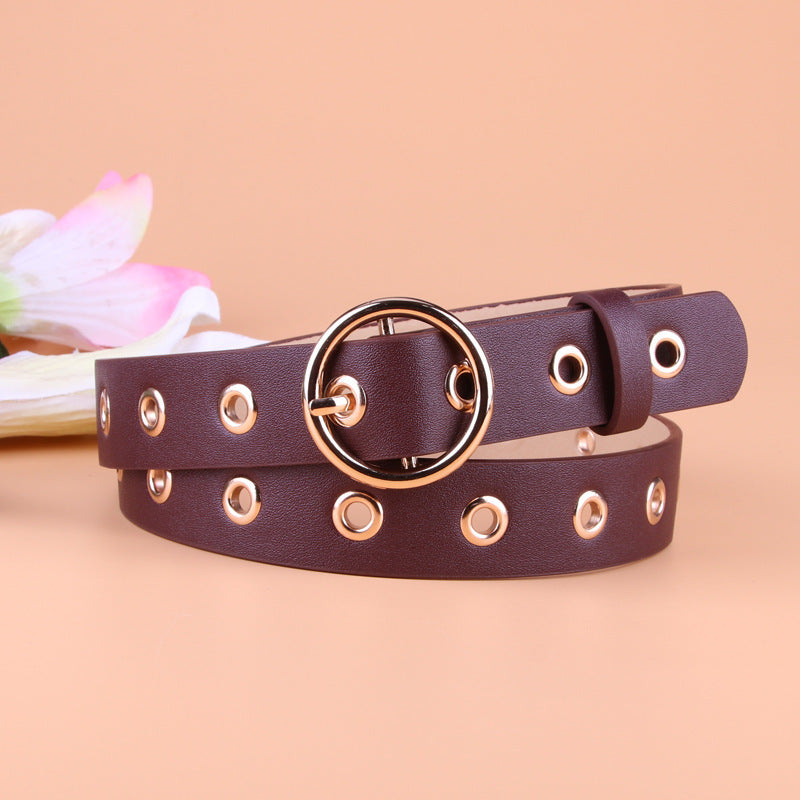 Round buckle ladies eye belt