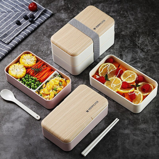 Japanese bento box office worker ins double separated lunch box