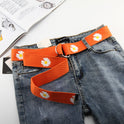 Daisy print nylon canvas belt