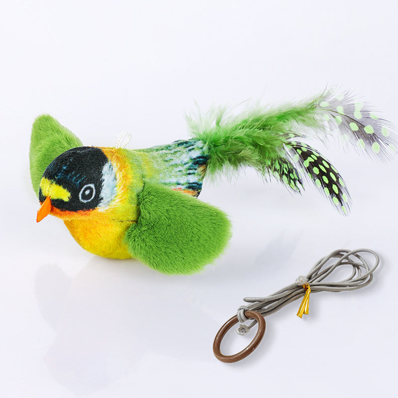 Flappy Chase Cat Toy, Flappy Chase Bird Cat Toy, FlappyChase Interactive Cat Toy, Chirping Bird Cat Toy Flapping Wings, Flying Interactive Simulation Electric Sparrow Shaking Bird