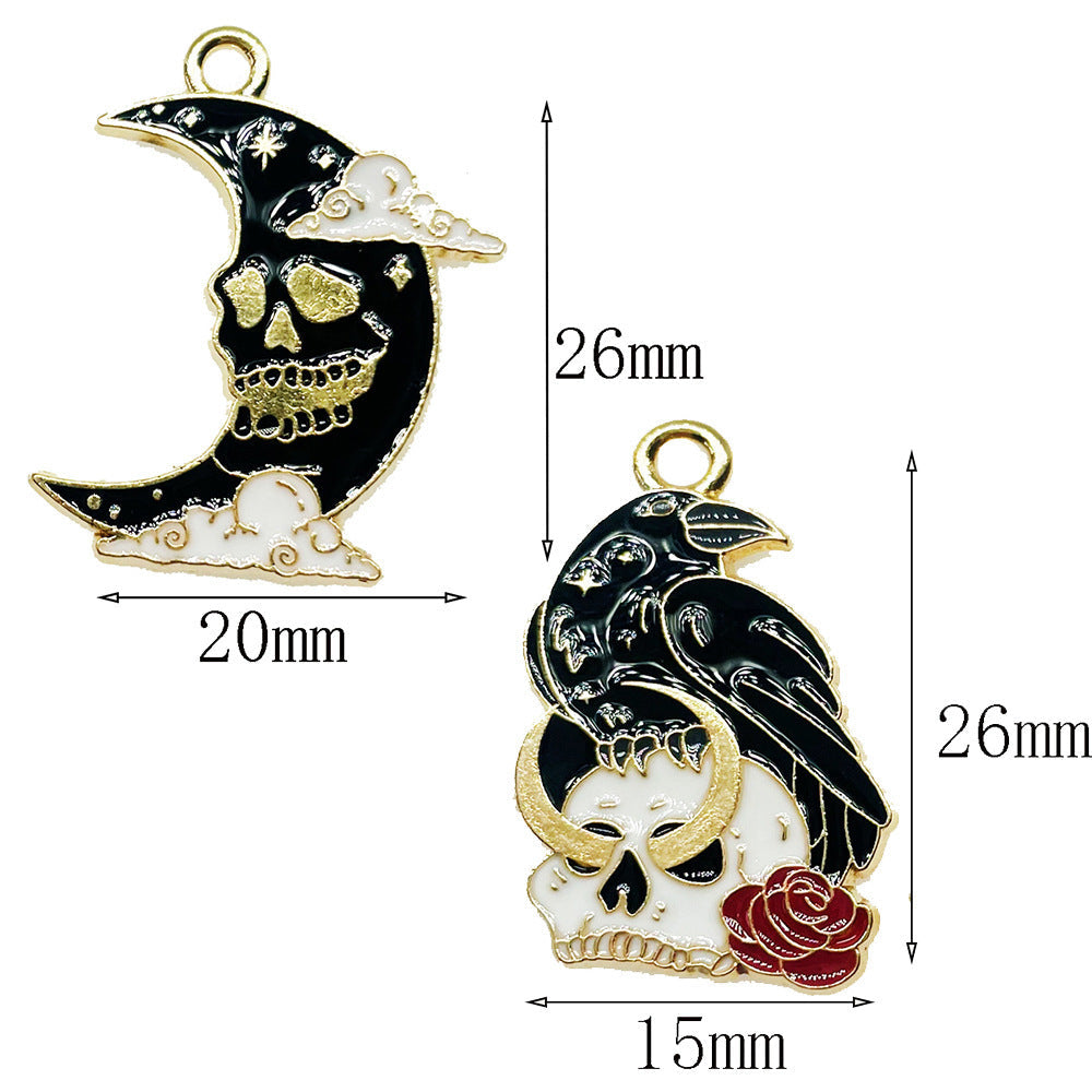 Gothic Style Cartoon Black Crow Pendant