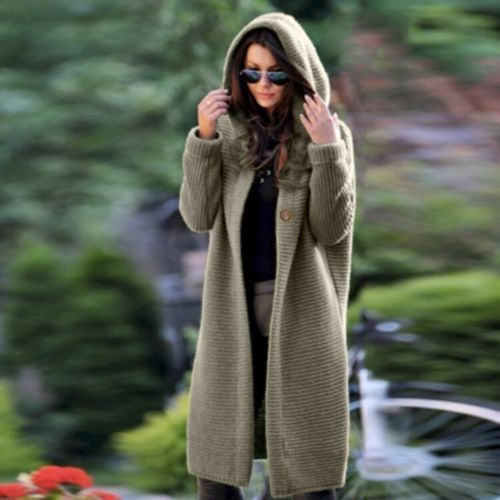 NEW Women's Baggy Cardigan Coat Tops Ladies Chunky Knitted Sweater Jumper Hood