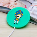 Cartoon PVC Insulation Heating Coasters USB Heating Coasters