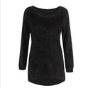 Solid color long-sleeved women's sweater tops Europe and the United States big plush