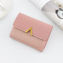 Simple Bronze Gold V-shaped Ladies Short Wallet