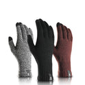 Riding Touch Screen Plus Velvet Thickened Coldproof Wool Solid Color Student Knitted Gloves