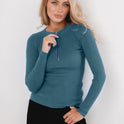 Women's Fashionable Elegant Zipper Knitted Bottoming Shirt