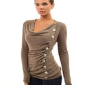 Metal buckle long sleeve