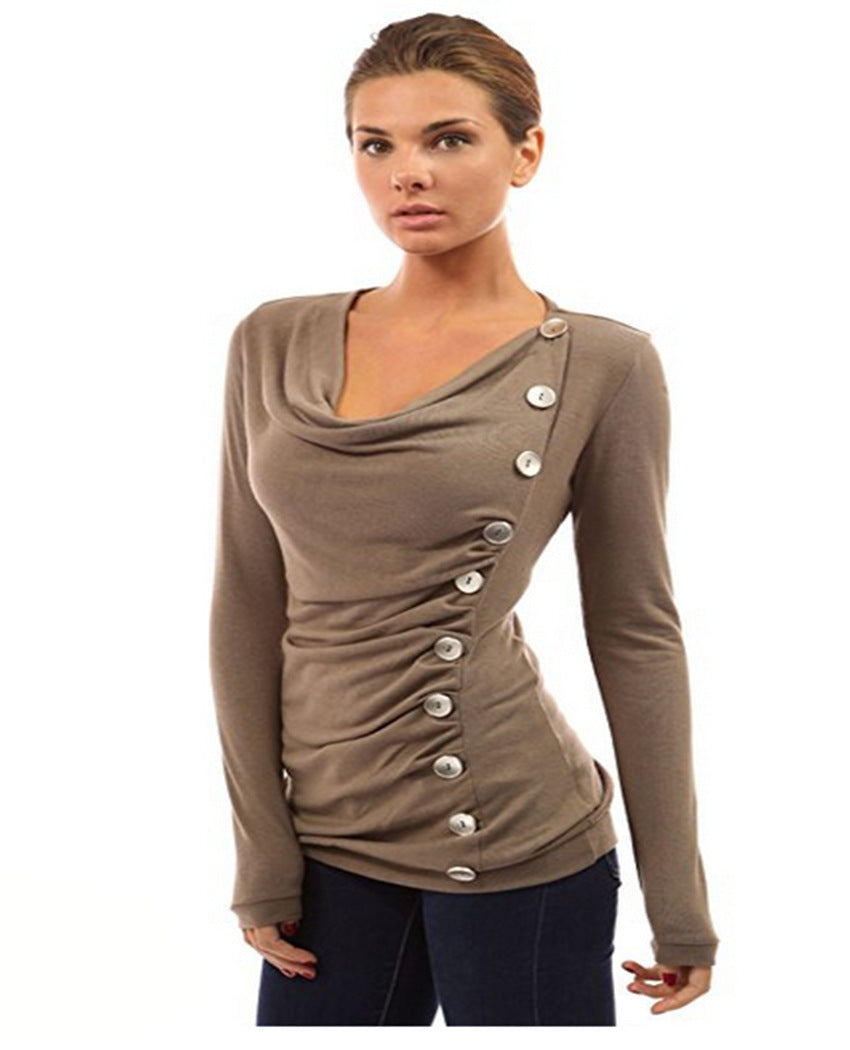 Metal buckle long sleeve