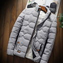 Men's solid color plus size fashion cotton jacket stand collar