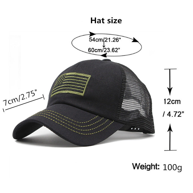 Summer Men's Outdoor Camouflage Mesh Cap Embroidered Hat