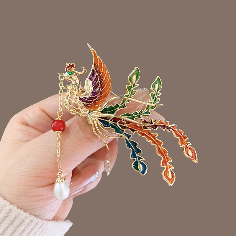 Phoenix Brooch Temperamental Tassels High Sense Ancient Style Han Chinese Clothing Cheongsam Accessories