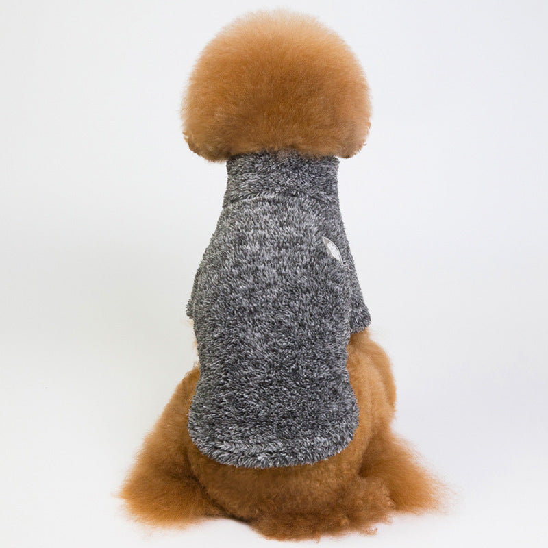 High Collar Coral Fleece Pet Clothes Warm Thick Poodle Fluffy Jacket