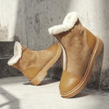 Korean style velvet front zipper Martin boots women