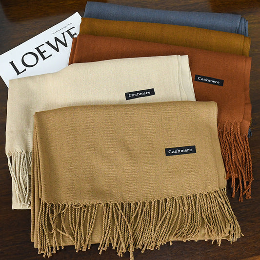 Annual Meeting Warm Cashmere Tassel Scarf