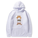 Cat Print Hooded Pullover Leisure Sweatshirt