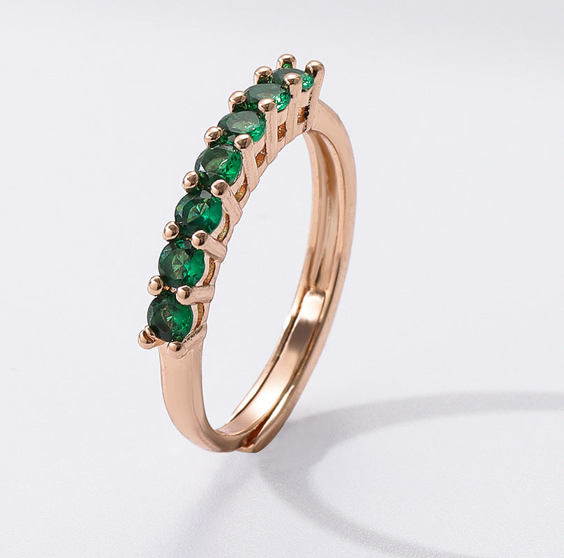 Champagne Real Gold Qigongzhu Ring Female Accessories