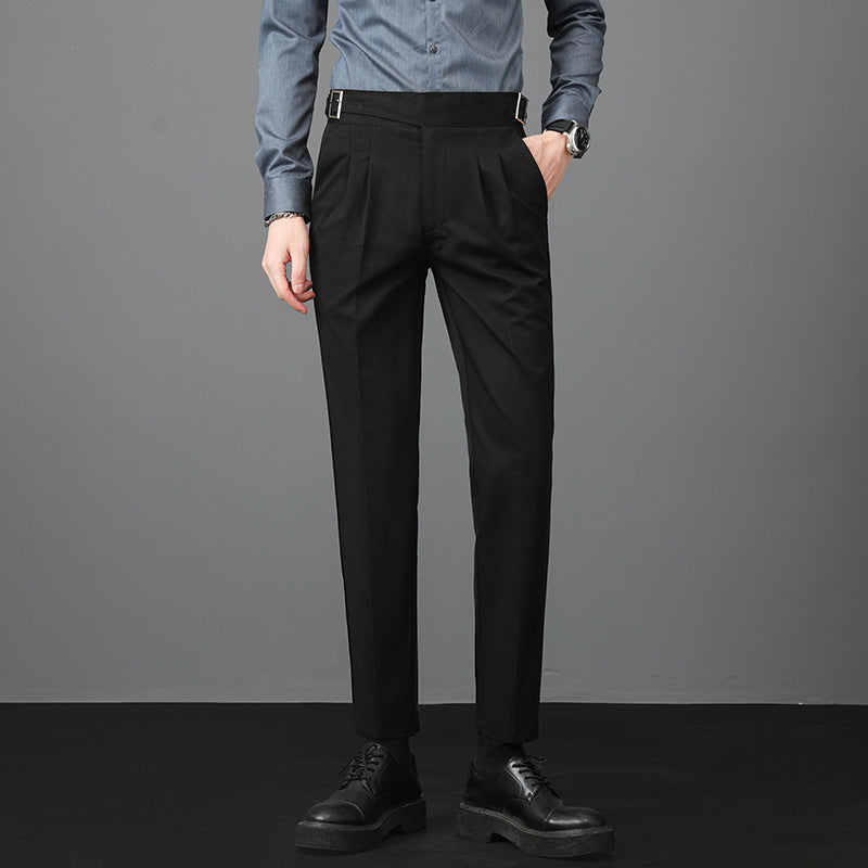 Young Men's Trousers Suit Pants Slim Fit