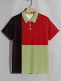 Summer Men's Fashion Color Contrast Polo Shirt